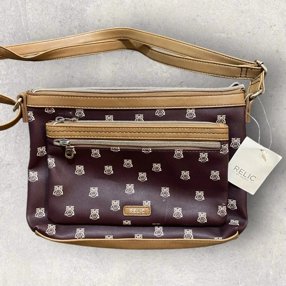 Fossil Crossbody Bag in Brown and Tan